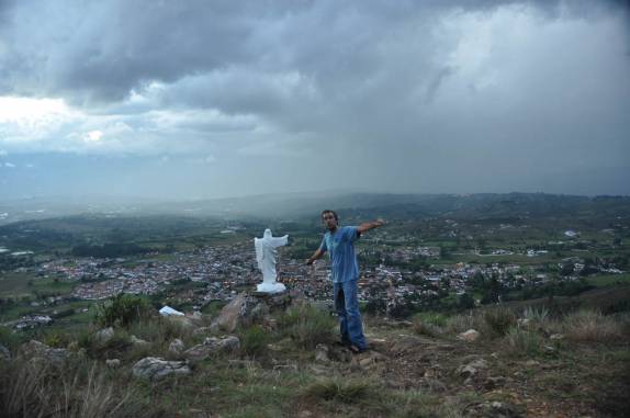 Fim de tarde chuvoso no mirante de Villa de Leyva, na Colômbia